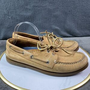 Sperry Top Sider Loafer Sahara Men's Size 9 US Brown Leather Lace Up Loafer Logo